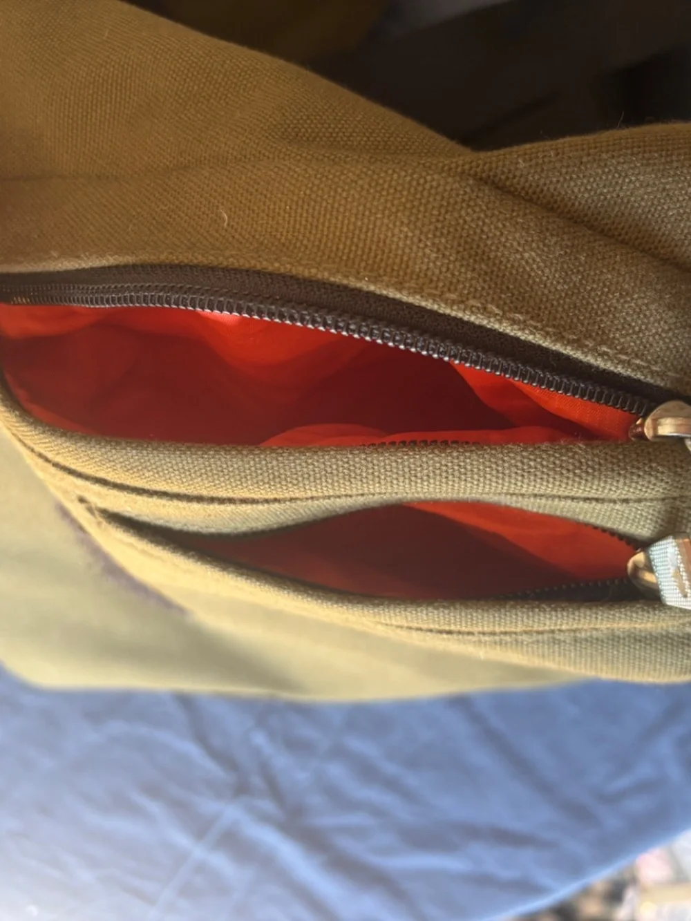 Jack Spade Canvas Messenger Bag Greene Street Olive Laptop Bag Orange Liner Kate